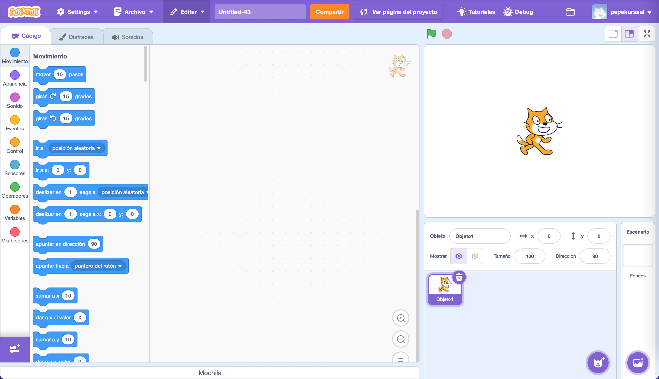 Nuevo Proyecto Scratch