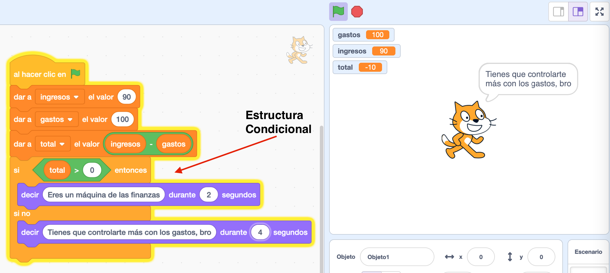 Estructura Condicional en Scratch