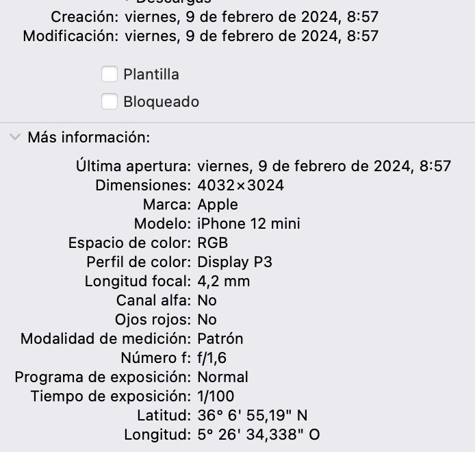 Metadatos de una Foto