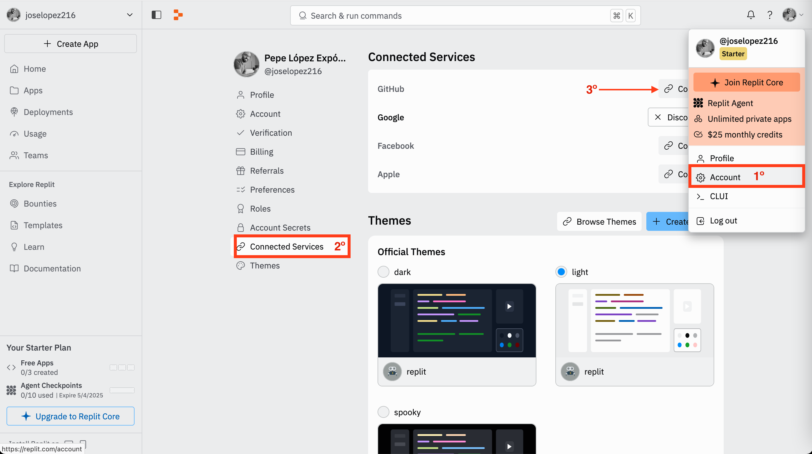 Conexión Replit con GitHub