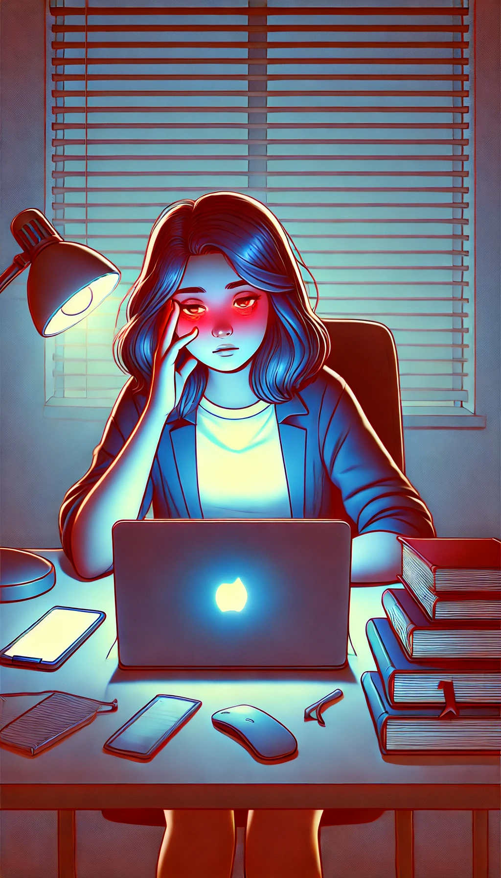 Marina con su ordenador