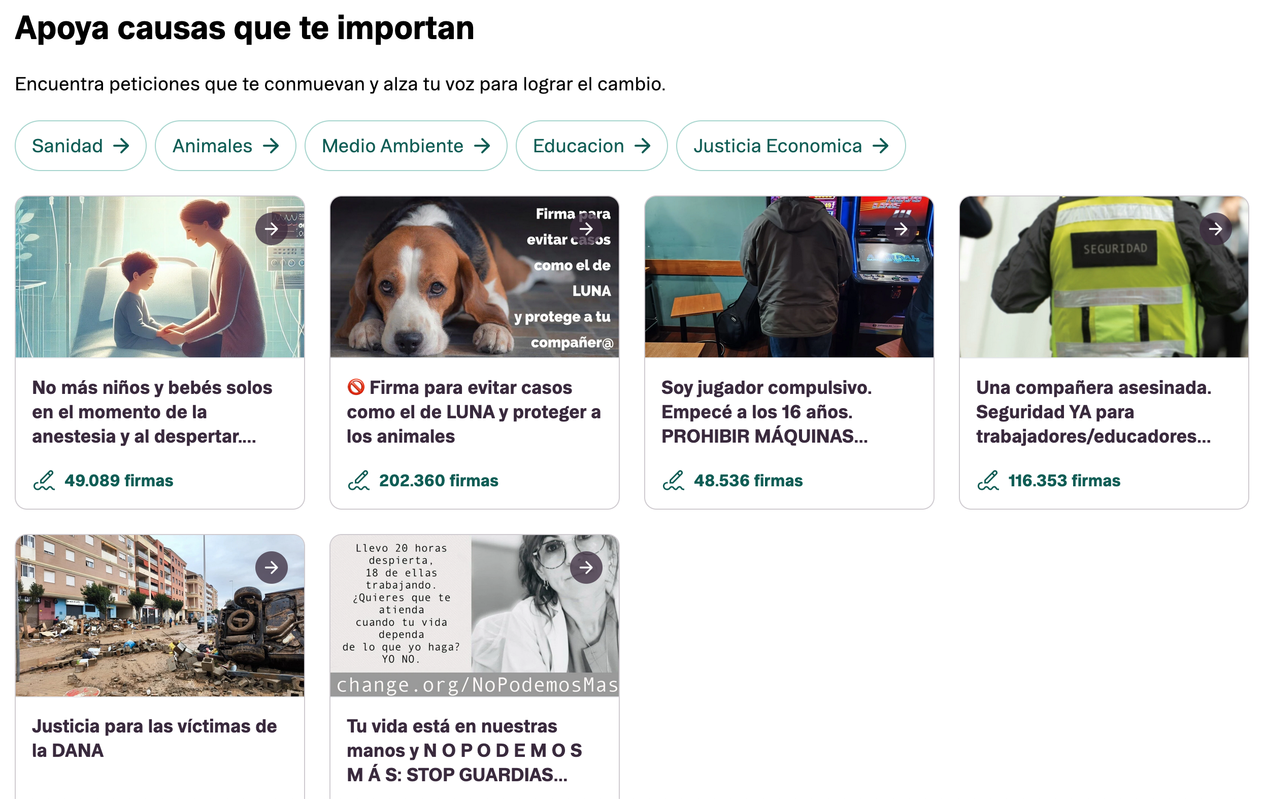 Campañas de change.org