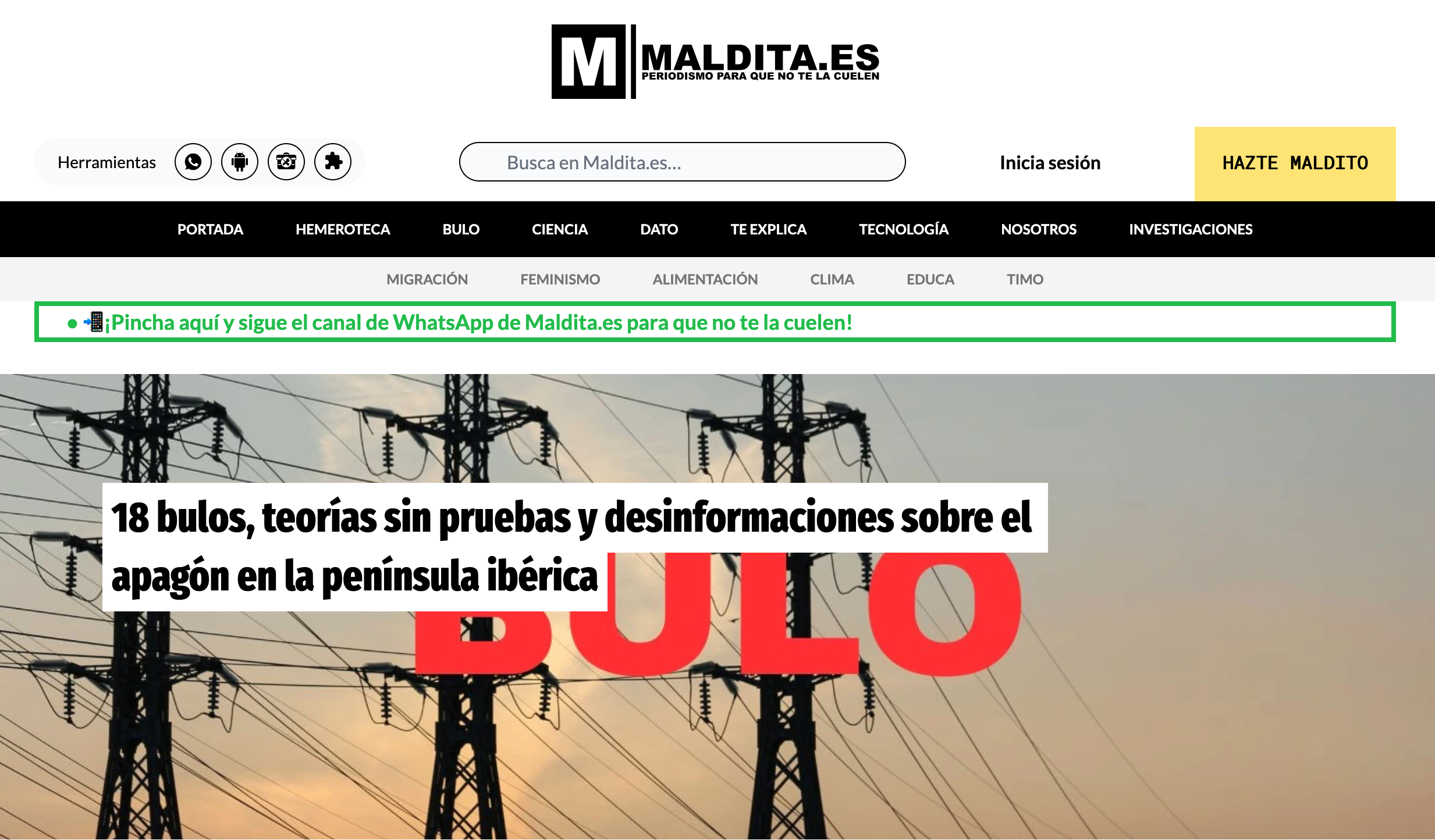 Bulos sobre el apagón