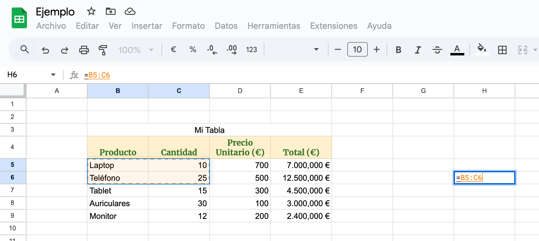 Seleccionar con el ratón
